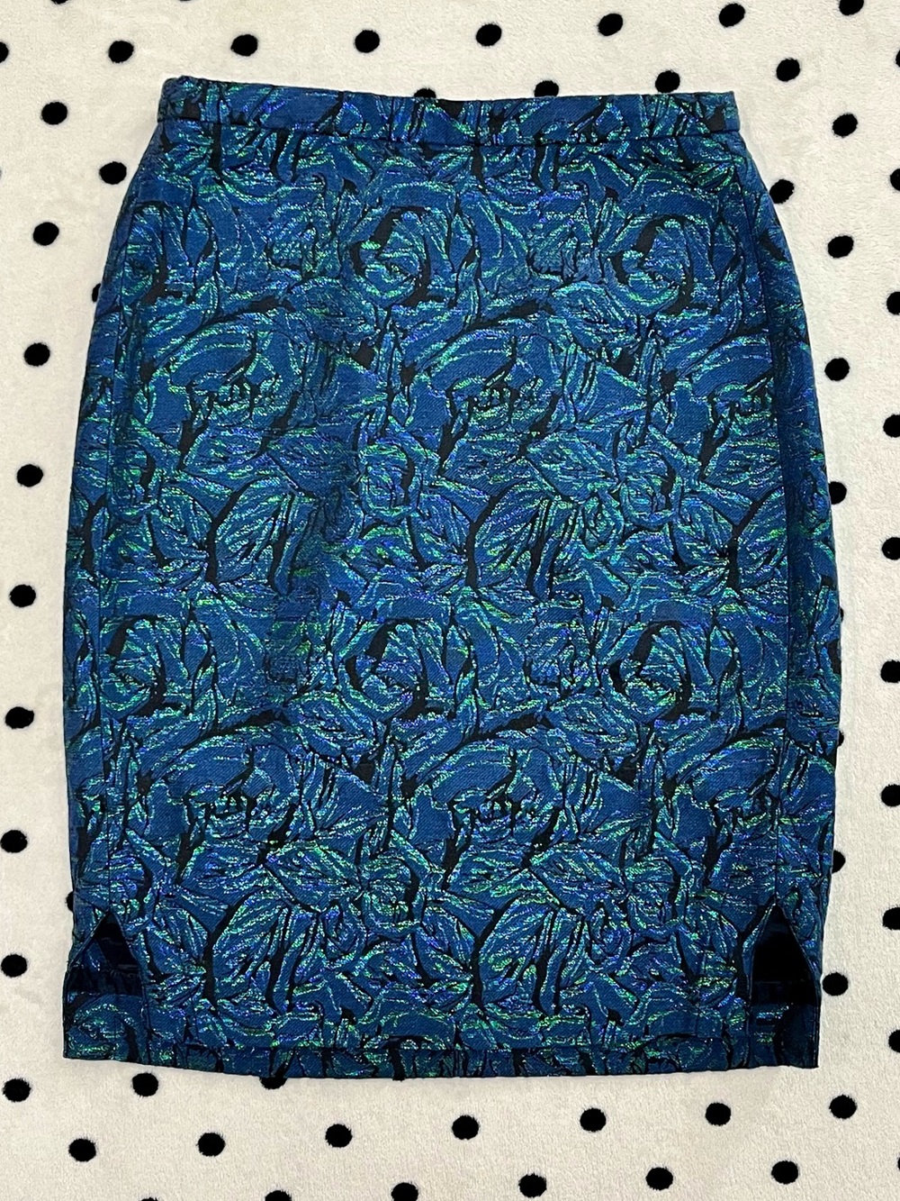 J. Crew No. 2 Pencil Skirt in Metallic Floral Brocade Size 2